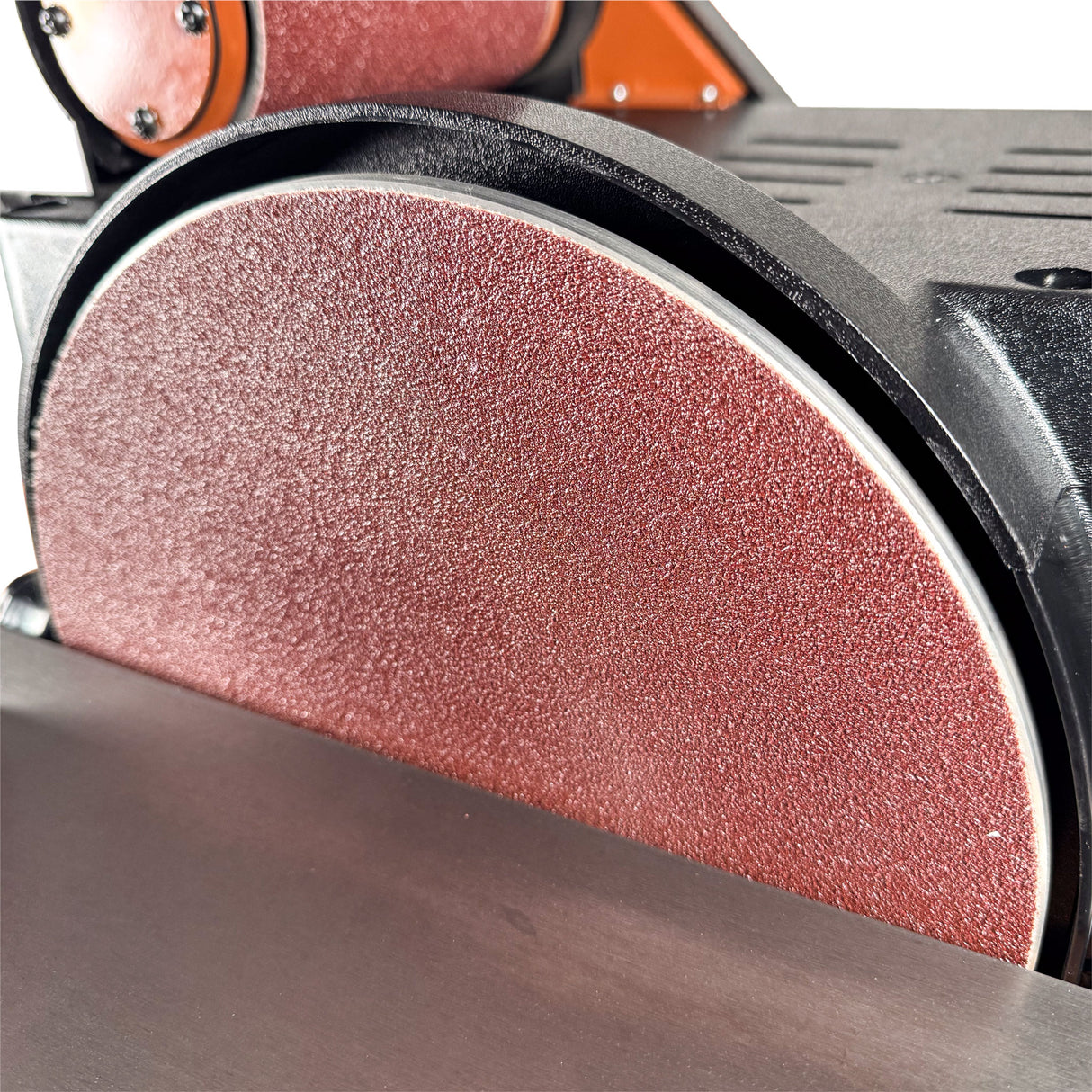 Sherwood 6 x 10in Benchtop Belt and Disc Sander 800W in action shaping wood piece