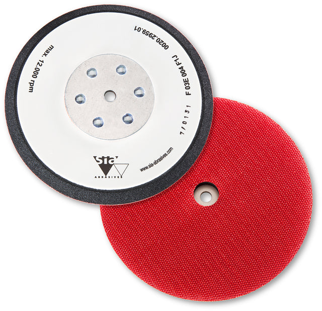 SIA Abrasives 150mm Red Med/Hard Backing Pad for Random Orbital Sanders