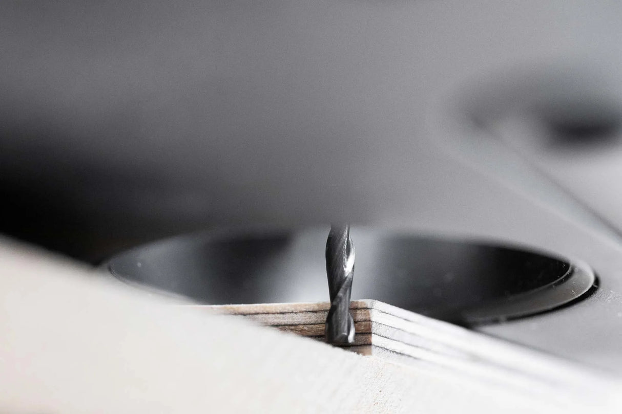 Shaper Tools 1/8in x 1/2in Up-Spiral Flat CNC Router Bit on white background