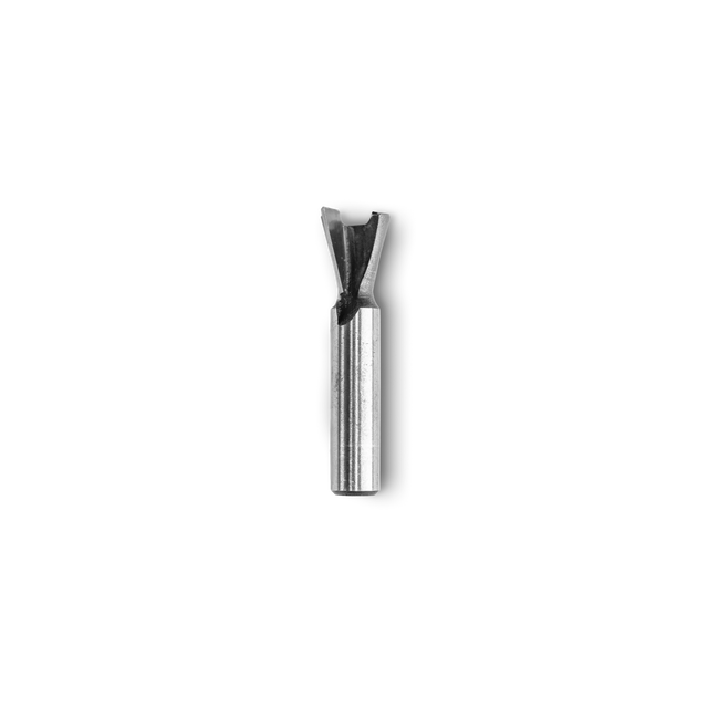 Shaper Tools 15 Degree Dovetail CNC Router Bit 8mm Shank cutting edge close-up
