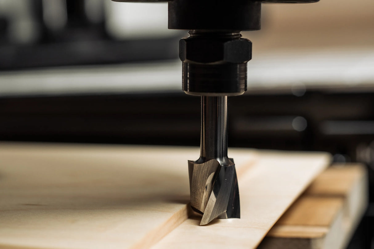 16mm x 6mm Clearing CNC Router Bit for efficient pocketing operations with Origin on a woodworking project