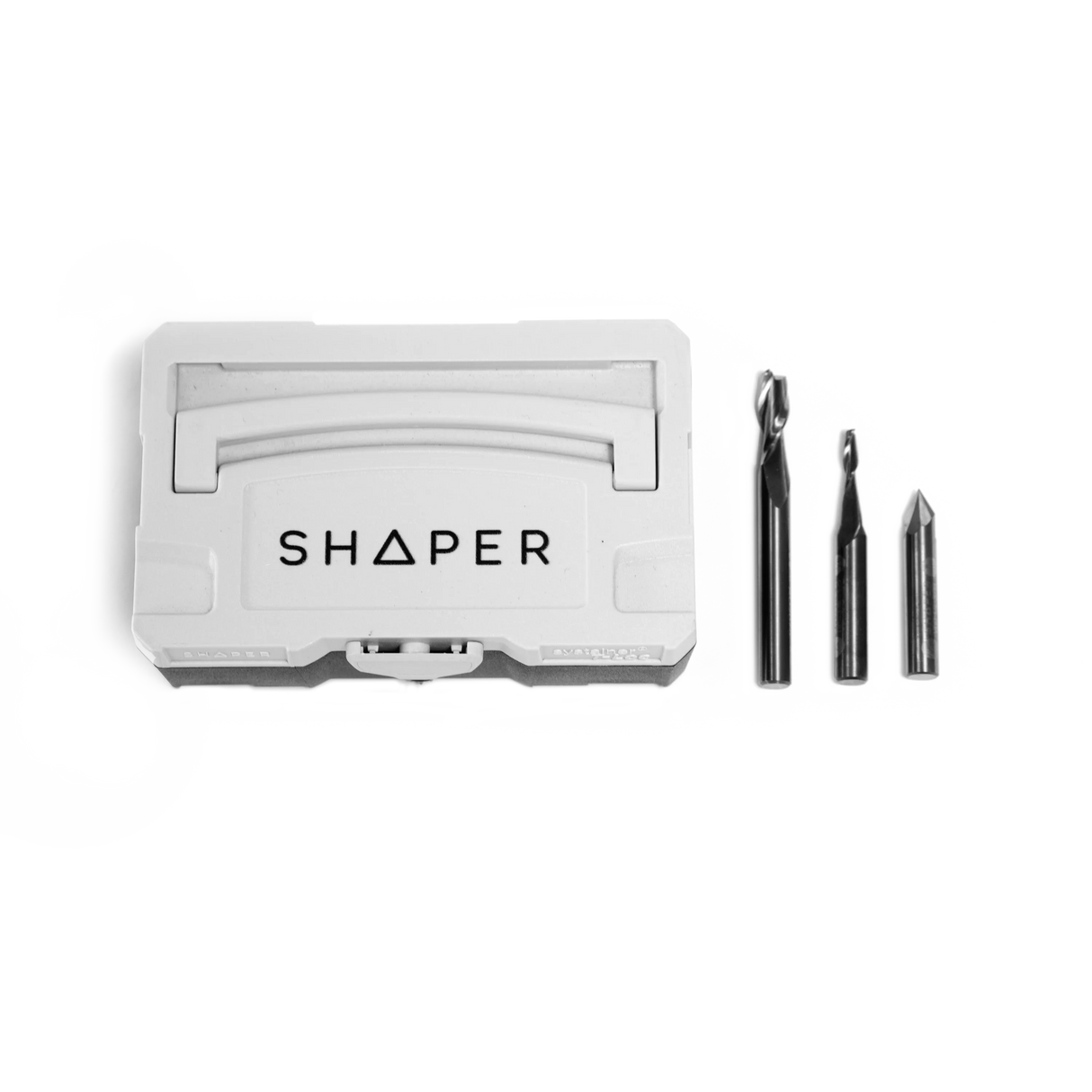 Shaper Tools 3-Piece Essential Bit Kit in Shaper Micro-Systainer with custom foam insert