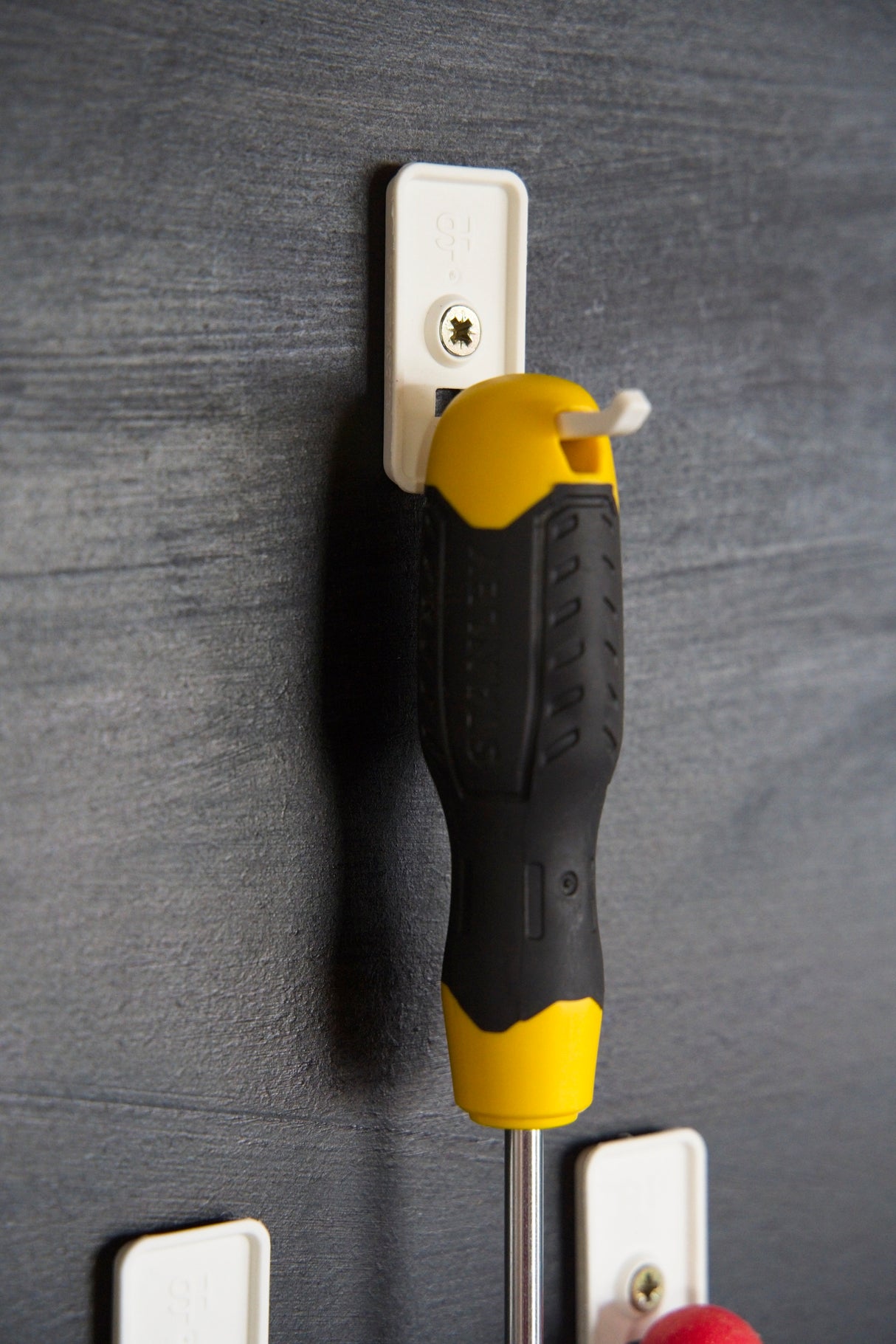 Superhooks Nimble Hook White 3 Pack - Versatile tool holder for small items, keys, and tools. White hook design