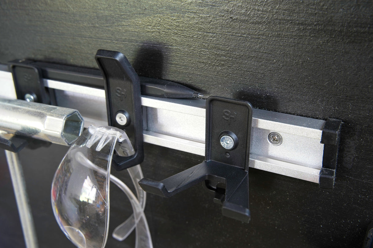 27-Piece black Superhooks Garage Bundle - modular tool wall hooks for garages and workshops