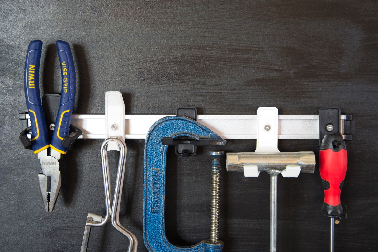 Versatile black Superhooks Multi Hook with reinforced double arm and small securing hook