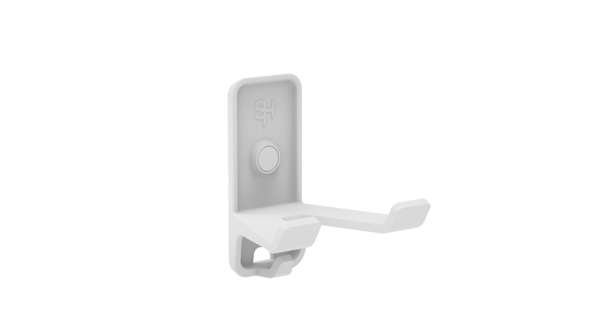 Superhooks Multi Hook White 3 Pack - Wall-mounted double arm hook with small securing hook