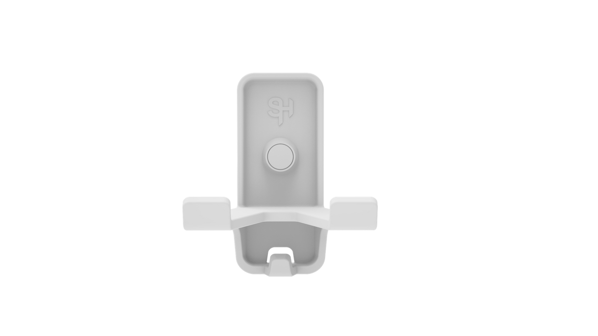 White Superhooks Multi Hook 3 Pack in use on a wall, showcasing its reinforced double arm hook and small securing hook