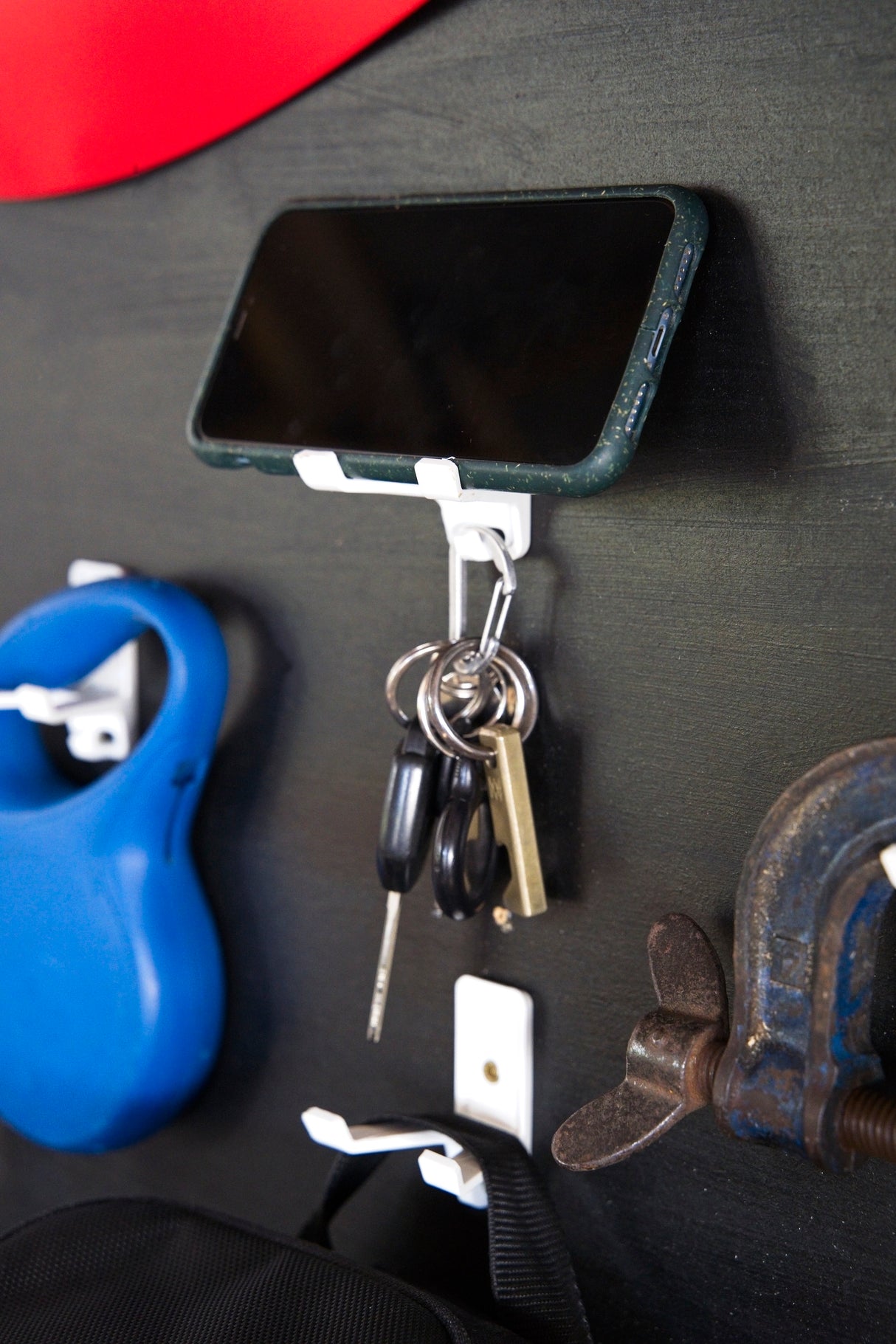 White Superhooks Multi Hook with reinforced double arm and small securing hook