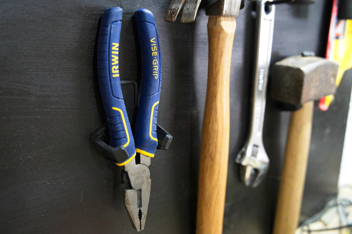 Superhooks Capture Hook Black 3 Pack 7.5kg Capacity angled view showcasing reinforced tapered twin arm hooks