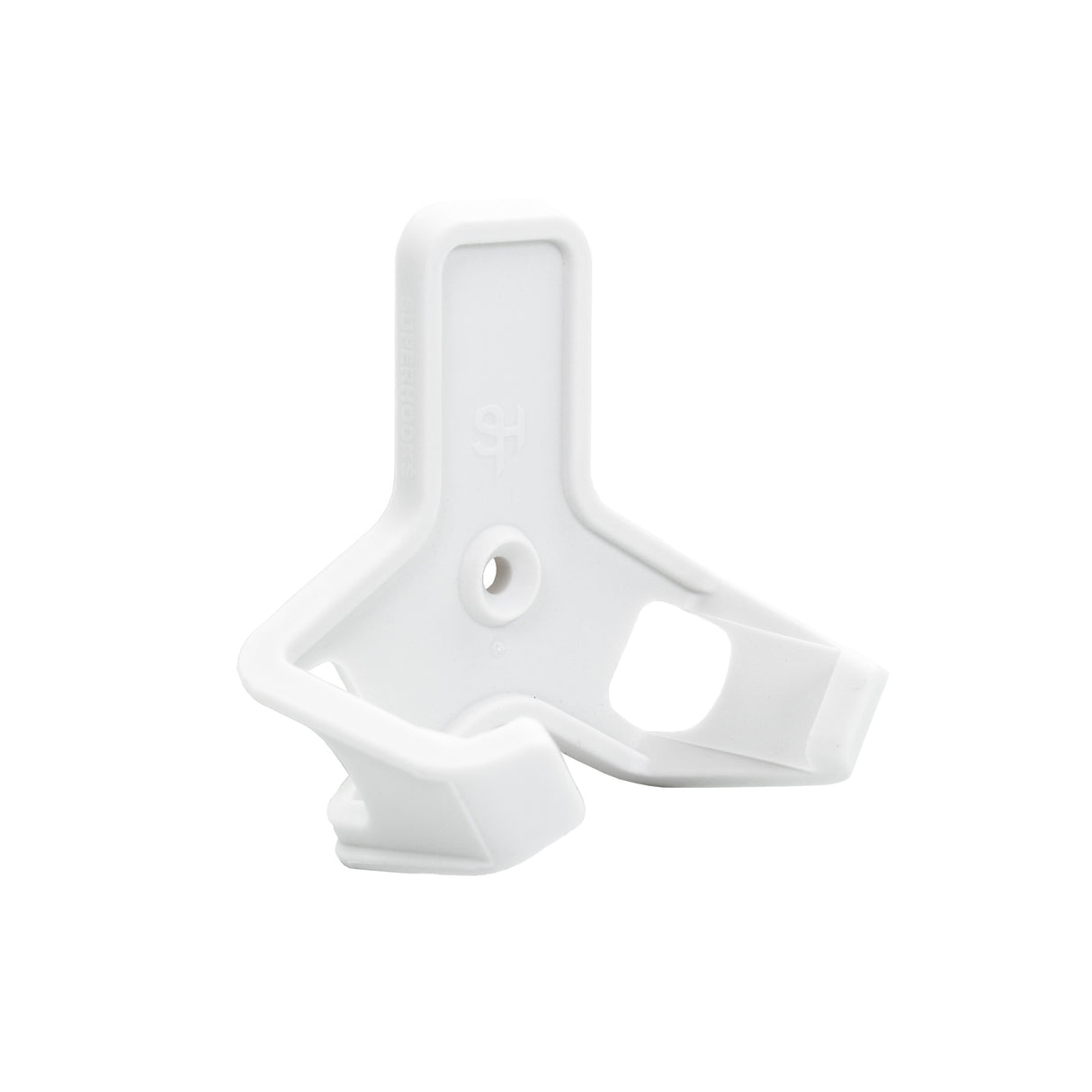 Superhooks Capture Hook White 3 Pack with 7.5kg Capacity, showcasing reinforced tapered twin arm hooks for secure gripping