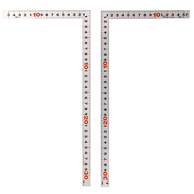 Shinwa Sashigane Flat Square 30cm Stainless Steel Metric