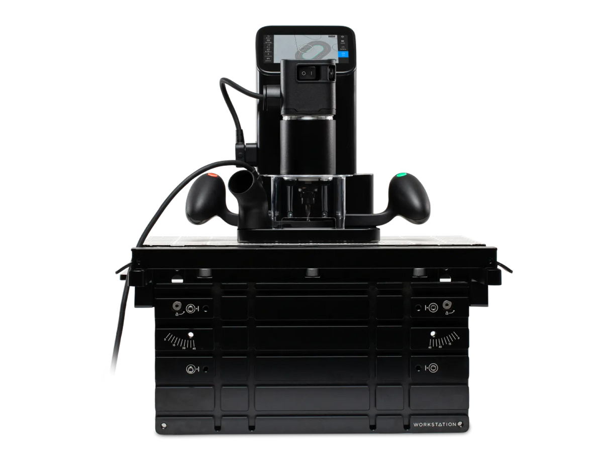 Shaper Tools Origin Handheld CNC Router with Workstation Bundle in use
