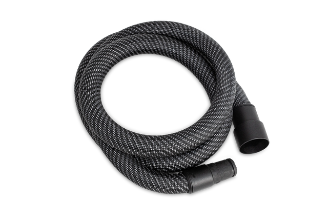 Shaper Tools Woven Dust Hose 2.5m - Flexible, durable hose with braided sleeve and tapered connector. Ideal for Origin CNC Router