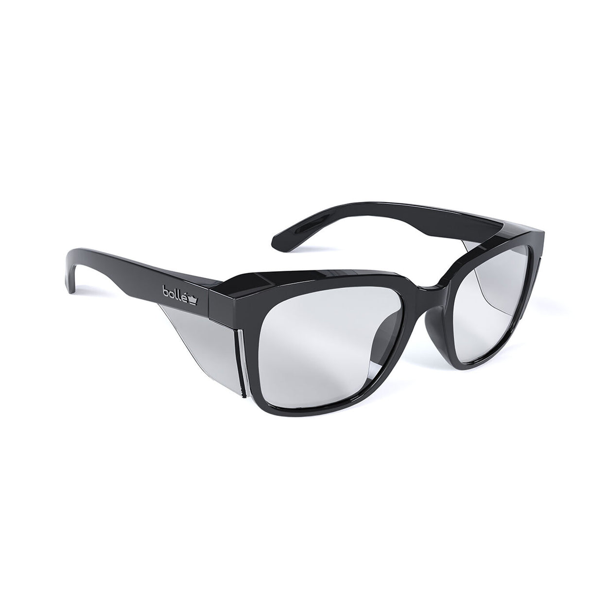 Bollé Safety STKS 410 Clear Lens Safety Glasses with Gloss Black Frame, eco-friendly design