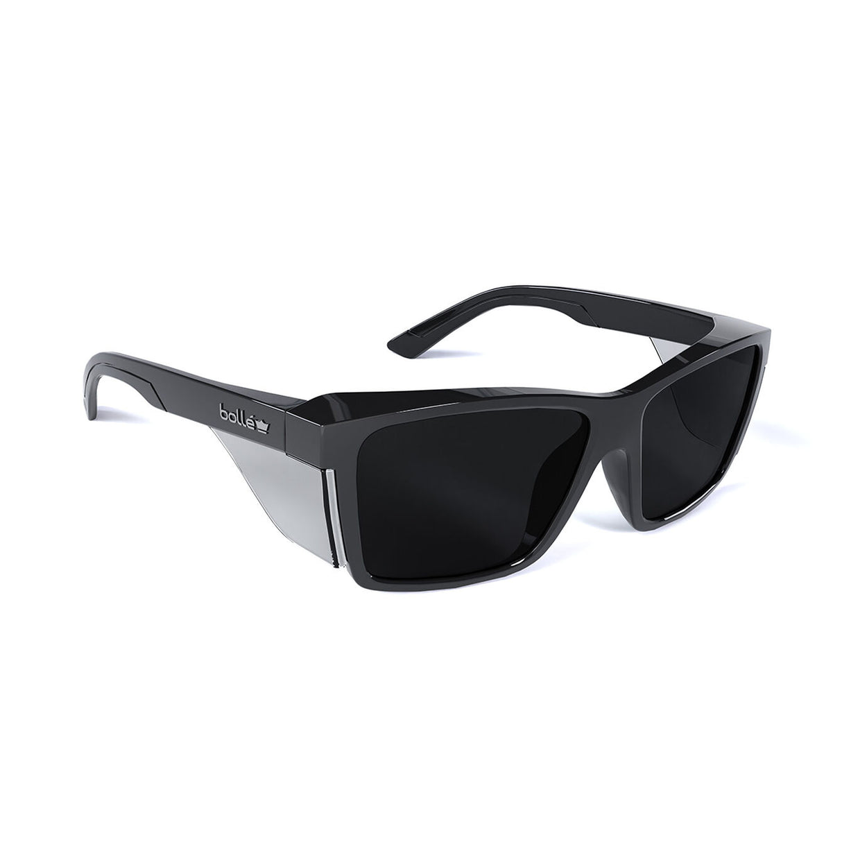 Bollé Safety STKS 420 Smoke Lens Safety Glasses in Gloss Black Frame, eco-conscious design