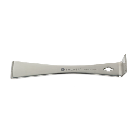 Stainless steel pry bar 240mm by Shaper Tools, sharpened to precision for easy part removal without workpiece damage