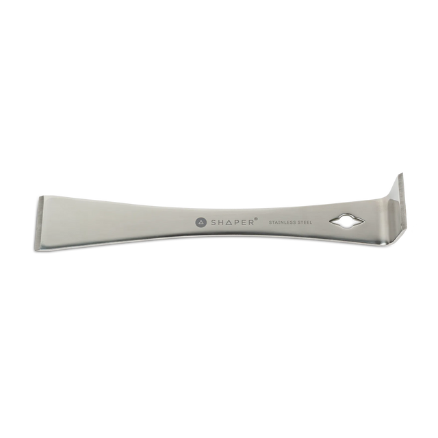 Stainless steel pry bar 240mm by Shaper Tools, sharpened to precision for easy part removal without workpiece damage