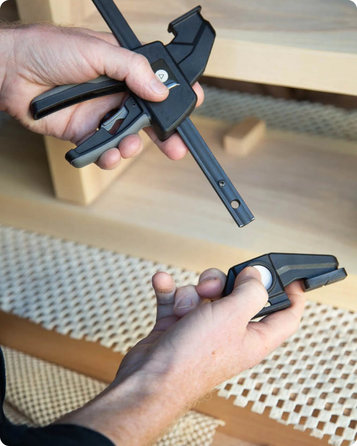 Shaper Tools 150mm Reversible Clamps - Switch clamping direction with push button for Shaper Origin Workstation