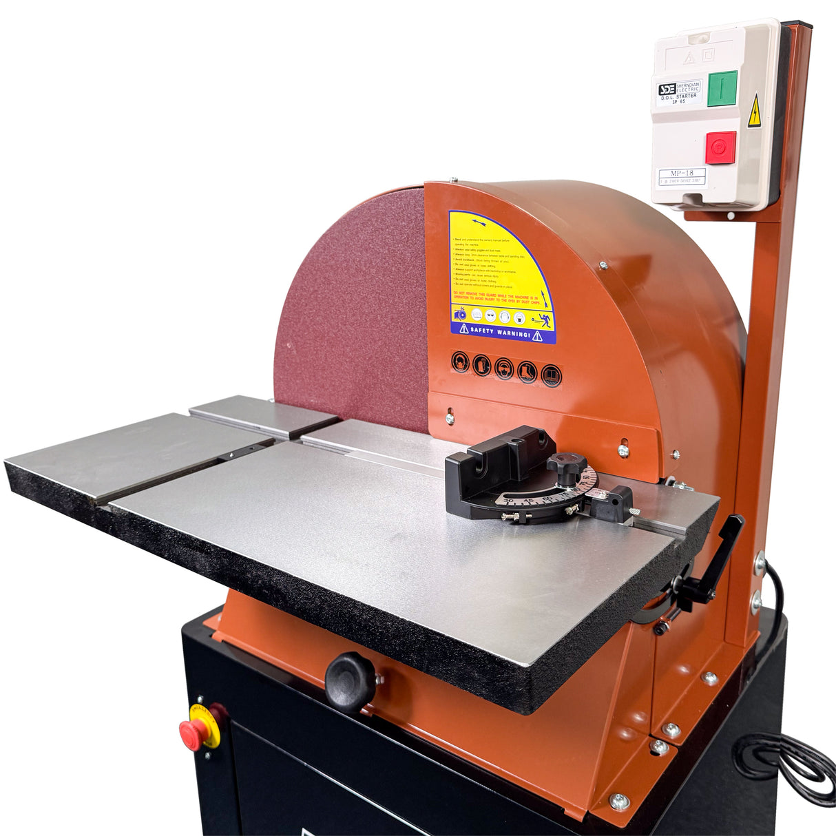 Sherwood 20in Disc Sander with Cabinet Stand in workshop setting