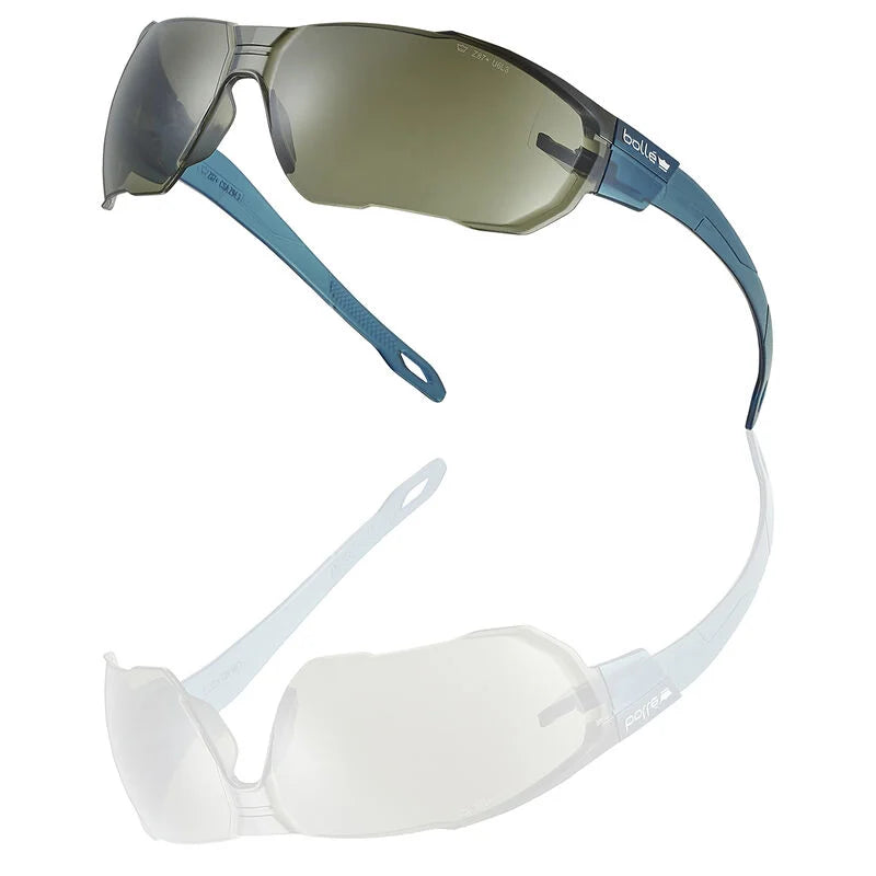 Bollé Safety Swift Smoke Lens Safety Glasses, side view with Platinum Lite coating