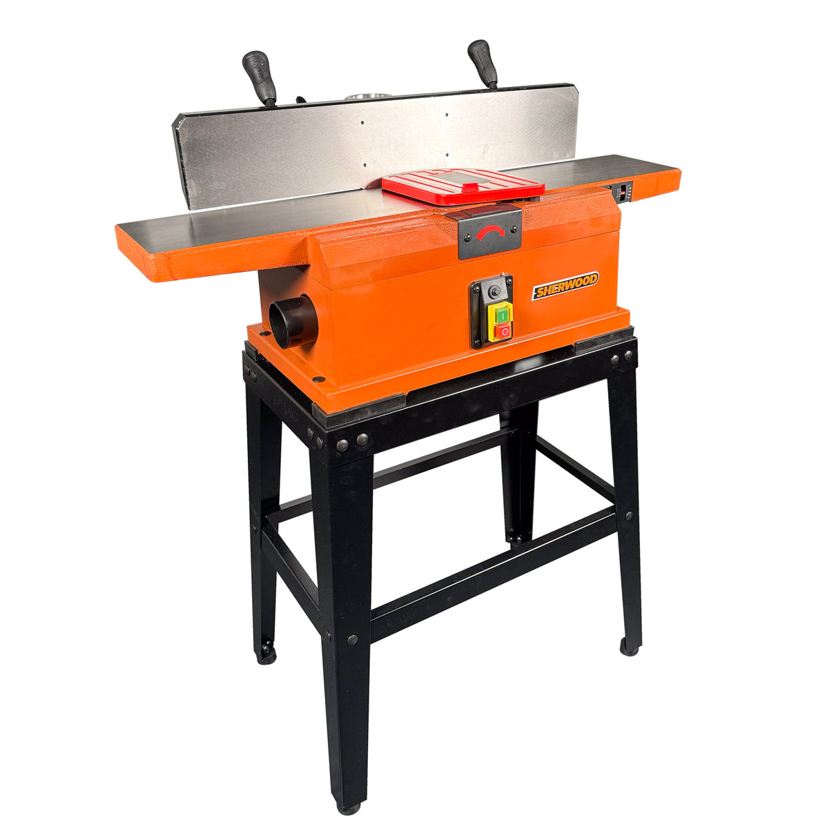 Sherwood 6in Benchtop Jointer with Helical Spiral Head - Portable planing solution with genuine helical cutterhead on open stand
