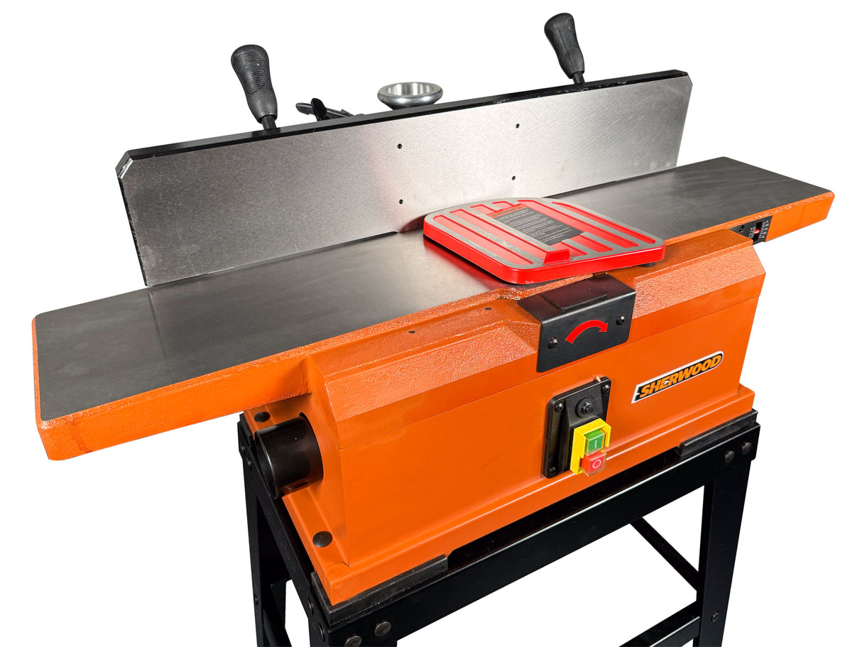 Sherwood 6in Benchtop Jointer with Helical Spiral Head 1500W 2HP includes Open Stand