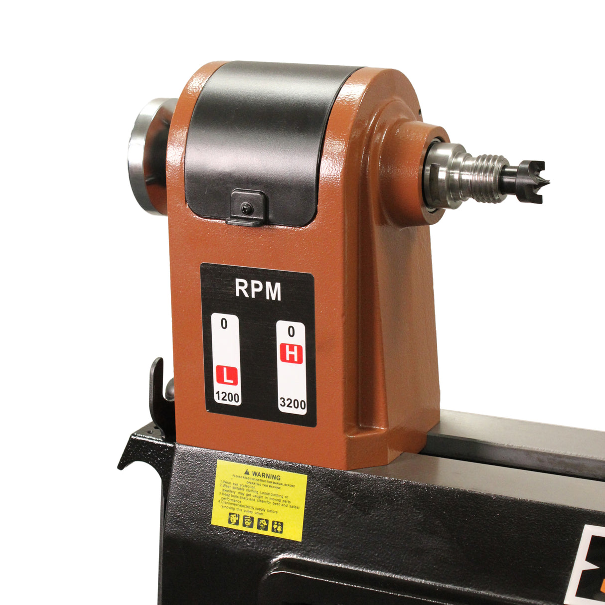 Sherwood Midi EVS Wood Lathe showcasing 350mm swing and 750W power