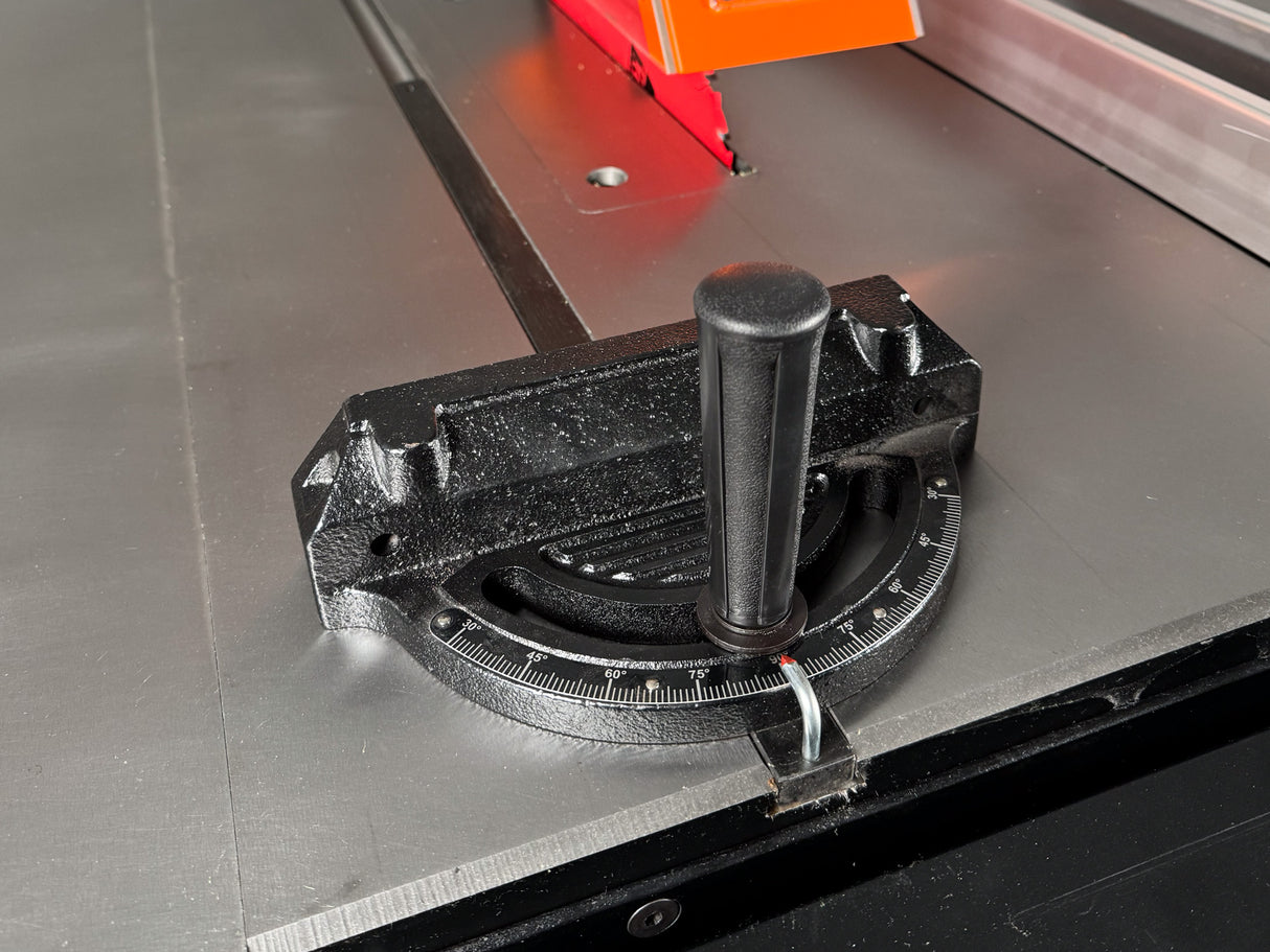 Sherwood 16in Heavy-Duty Cabinet Table Saw in action slicing through challenging timber