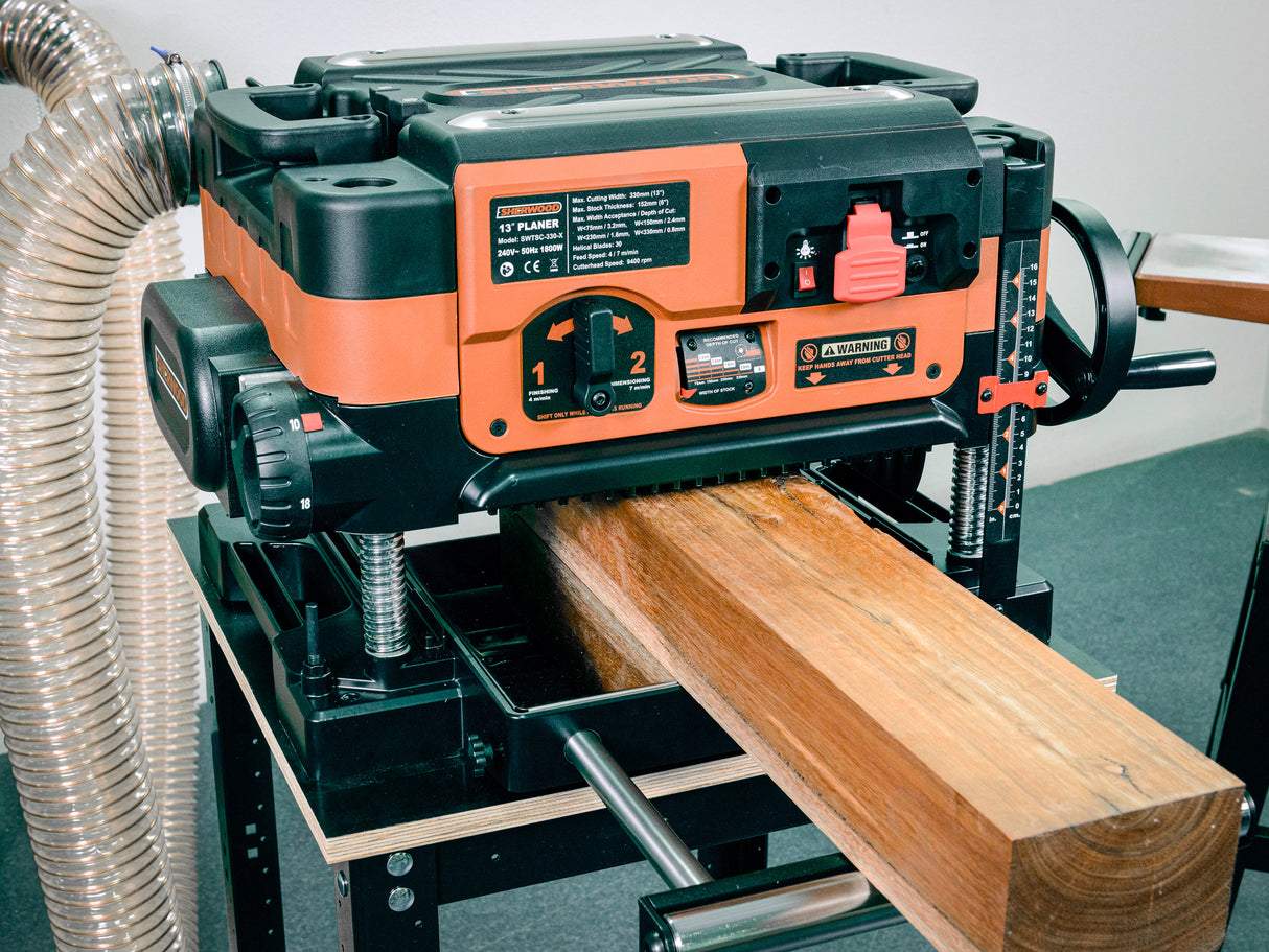 Sherwood 13in Benchtop Pro Thicknesser with Helical Cutterhead 1800W