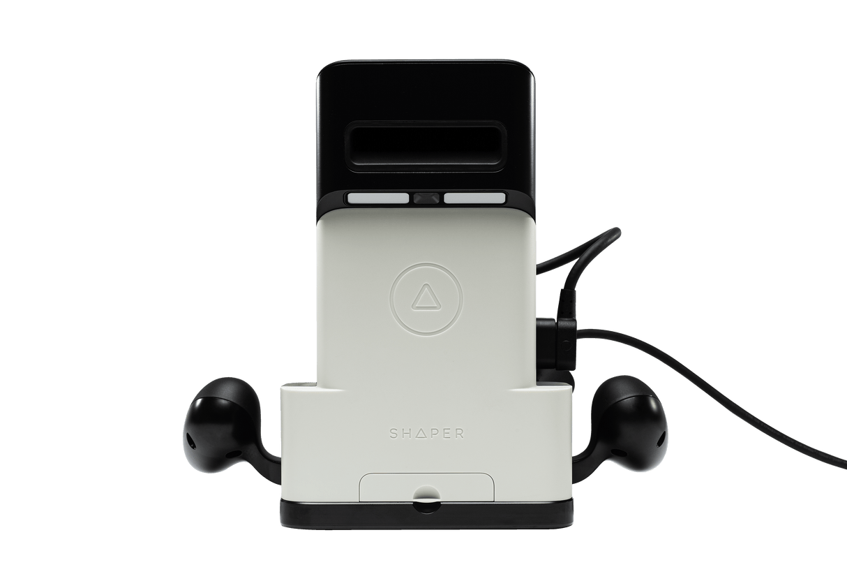 Shaper Origin Handheld CNC Router with Workstation Bundle, showing setup on wooden workpiece