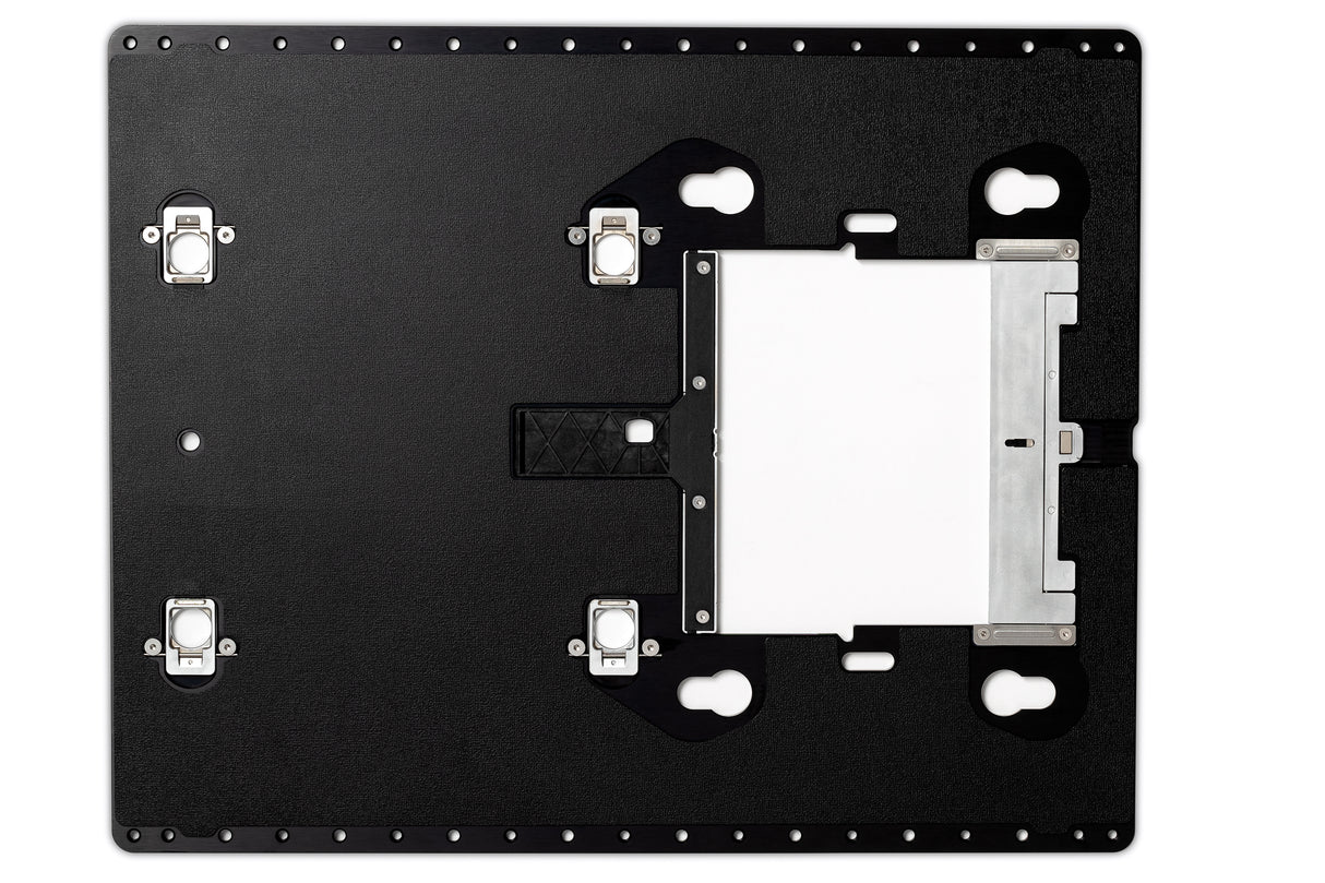 Shaper Plate universal template attached to Shaper Origin Handheld CNC Router on workspace table