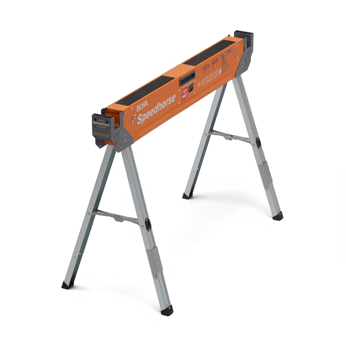 BORA Speedhorse Saw Horse 680kg Capacity - Pack of Two - Side view demonstrating sturdy build and adjustable legs