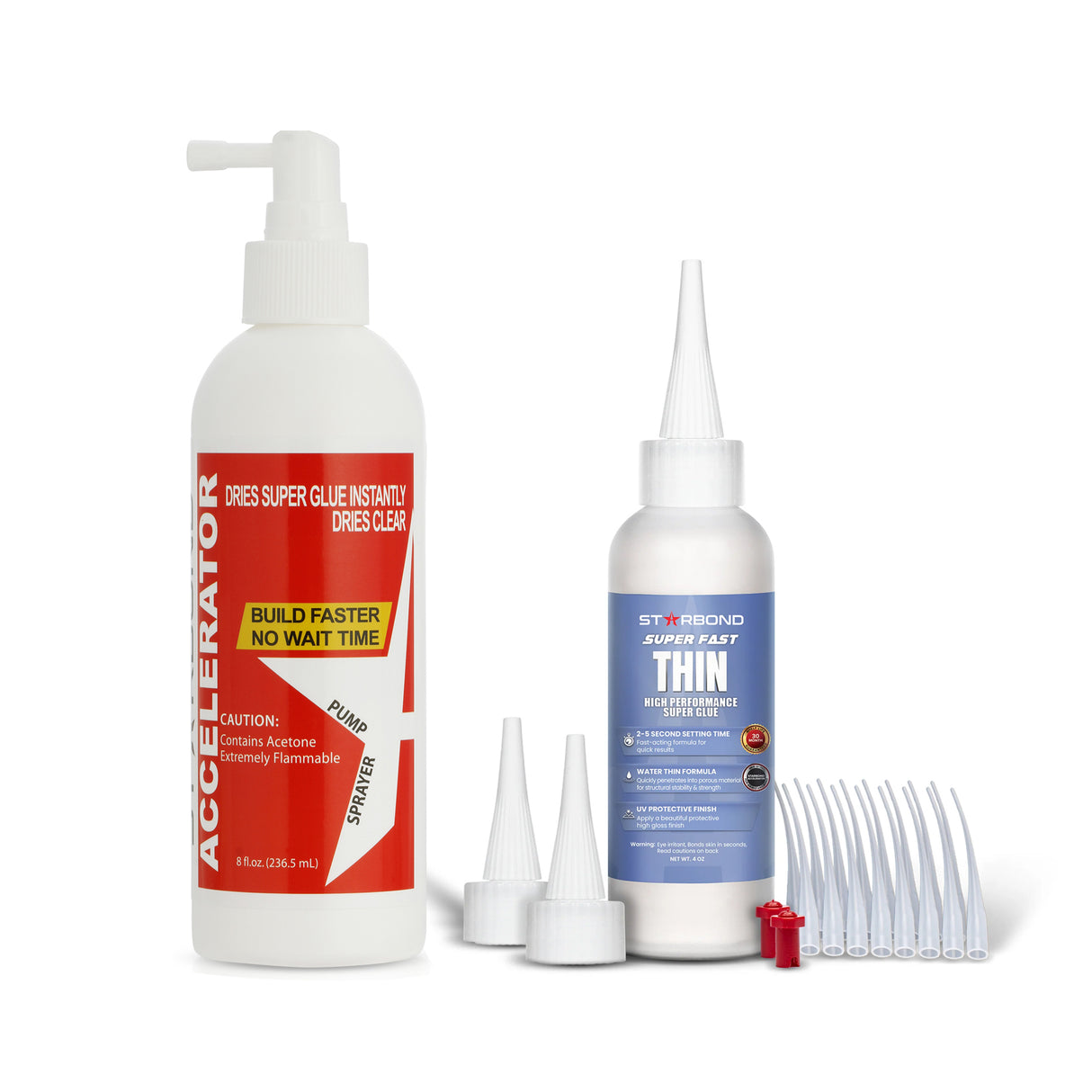 Starbond 4oz Thin CA Glue & 8oz Pump Accelerator Bundle - High-quality Australian woodworking adhesive