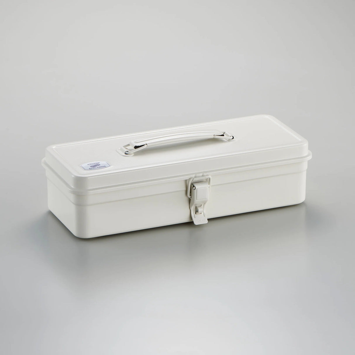 Toyo Trunk Shape Toolbox 32cm open with tools visible inside, showcasing storage capacity