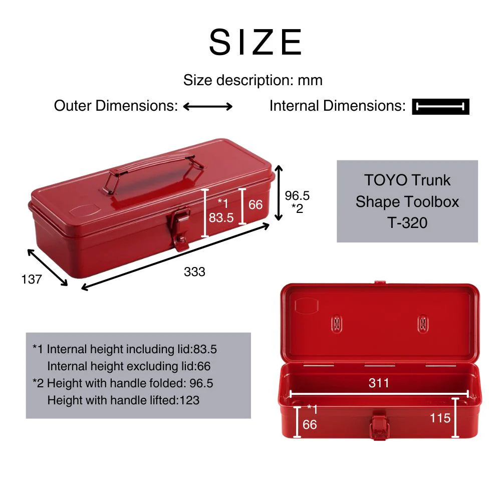 Toyo Steel 32cm Trunk Shape Lockable Toolbox