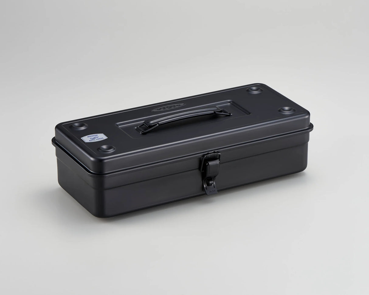 Toyo Trunk Shape Toolbox 35cm in black color against a white background