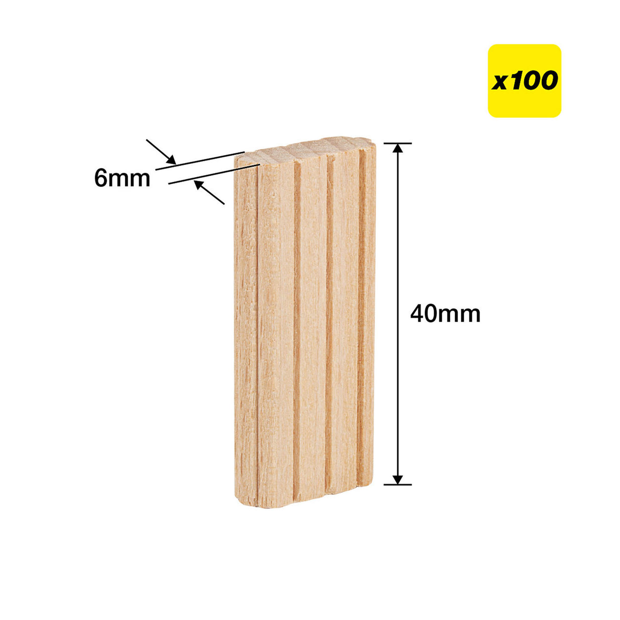 Trend 6 x 40mm Beechwood Loose Tenons Pack of 100