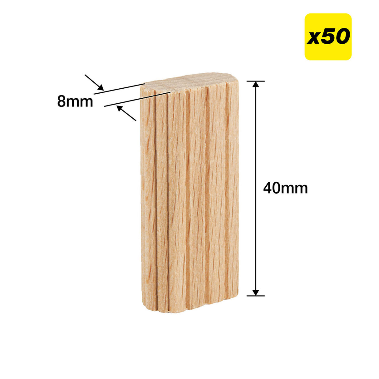 Trend 8 x 40mm Beechwood Loose Tenons Pack of 50