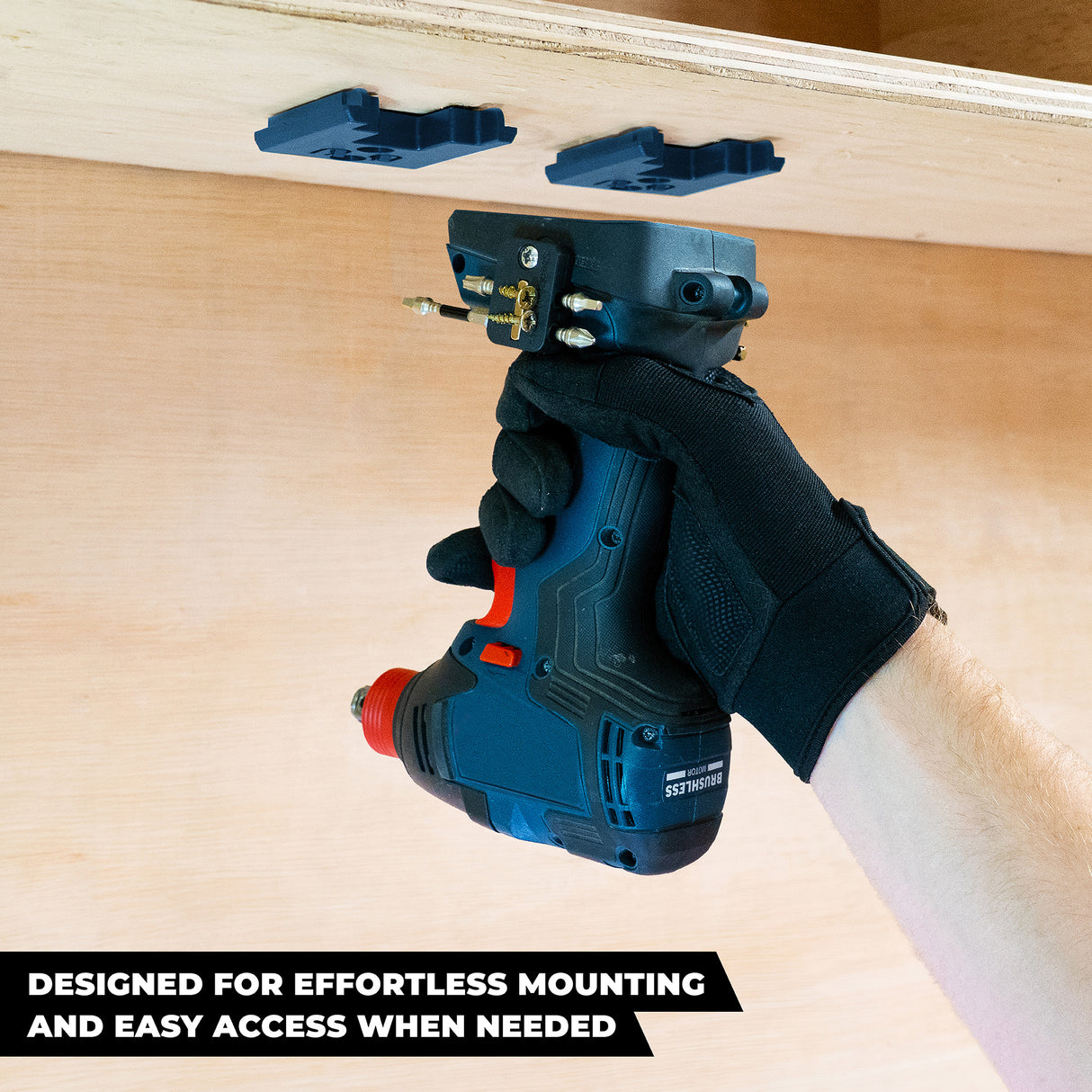 StealthMounts Tool Mounts for Bosch 18V Pack of 4 Black