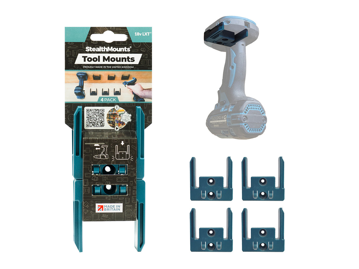 StealthMounts Tool Mount for Makita LXT 18V Pack of 4 Blue
