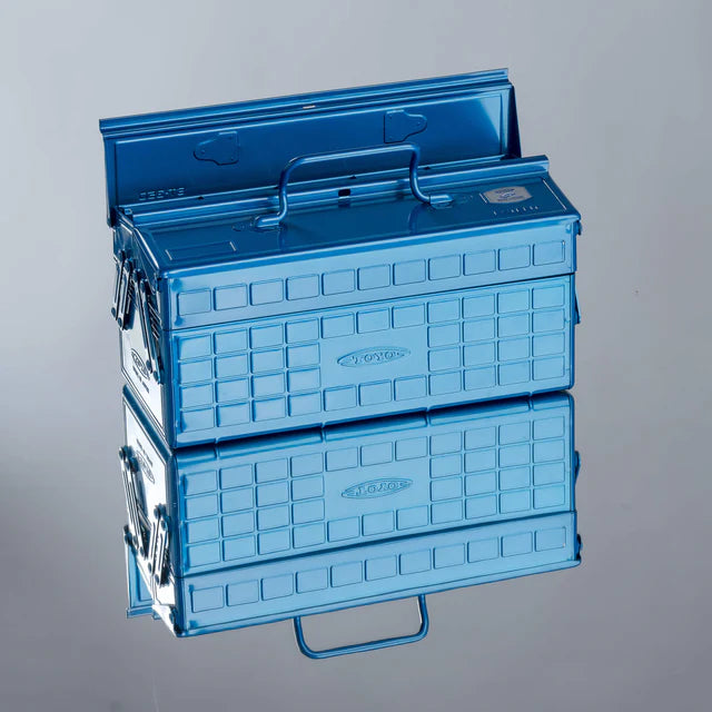 Toyo Steel 35cm Cantilever Toolbox with Short Handle Blue