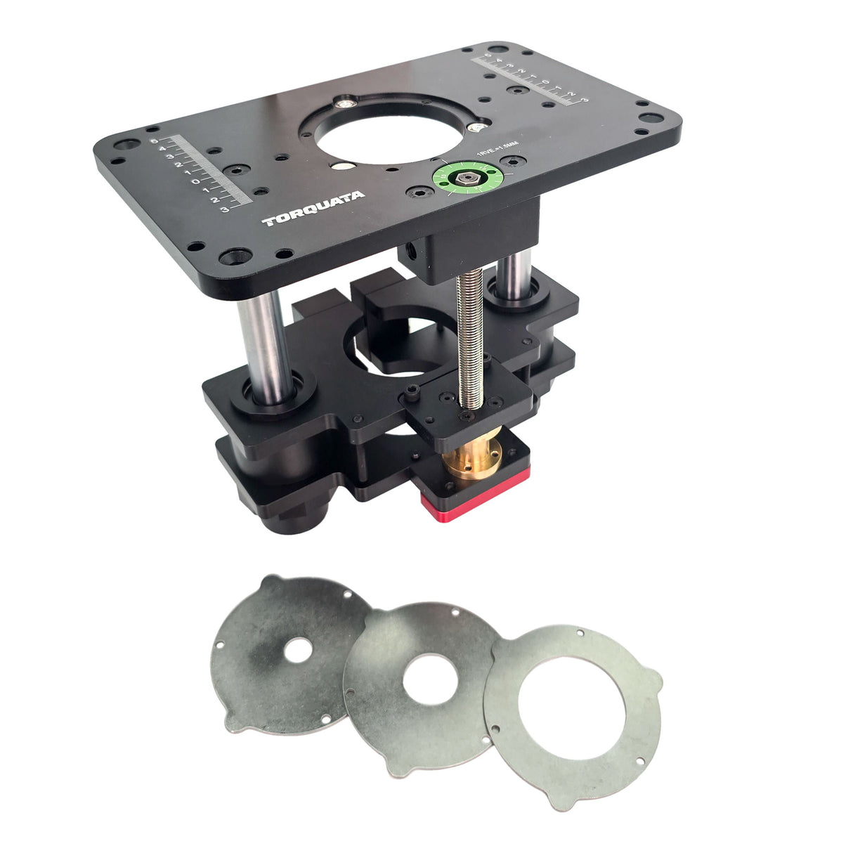 Torquata Trim Router Lift & Mounting Plate for 65mm Trim Routers - Compact precision for woodworking enthusiasts
