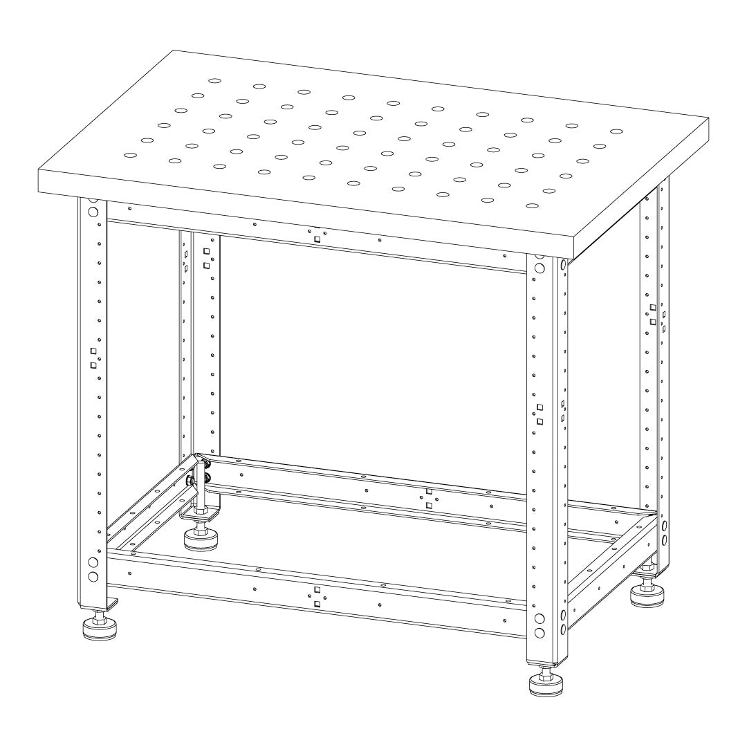 Torquata Workbench System 900 x 600 Workbench Kit with Dog Hole Top