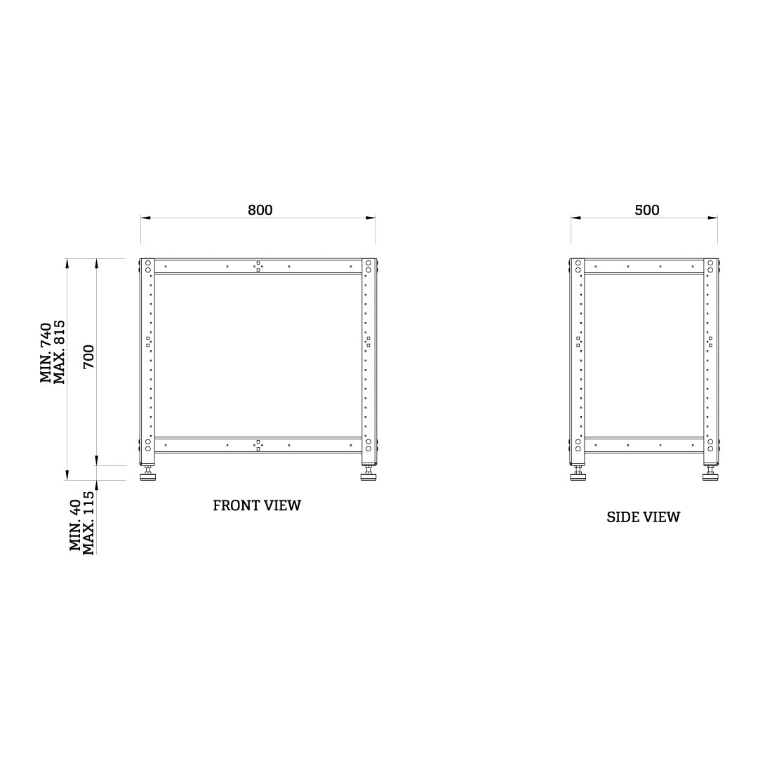 Torquata Workbench System 800 x 500 Workbench Stand Only