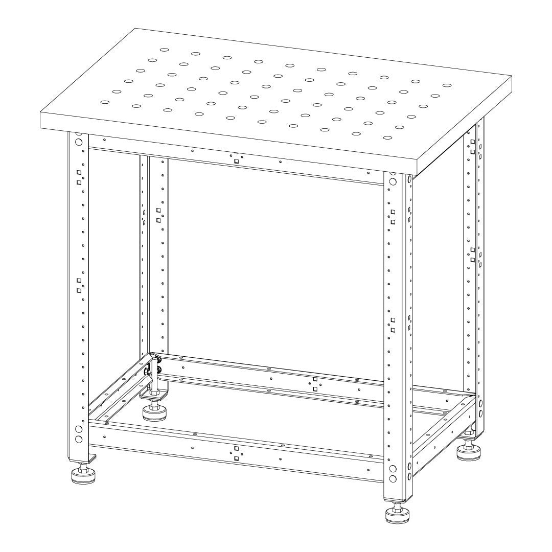 Torquata Workbench System 900 x 600 Workbench Kit with Dog Hole Top