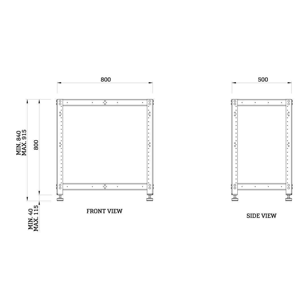 Torquata Workbench System 800 x 500 Workbench Stand Only