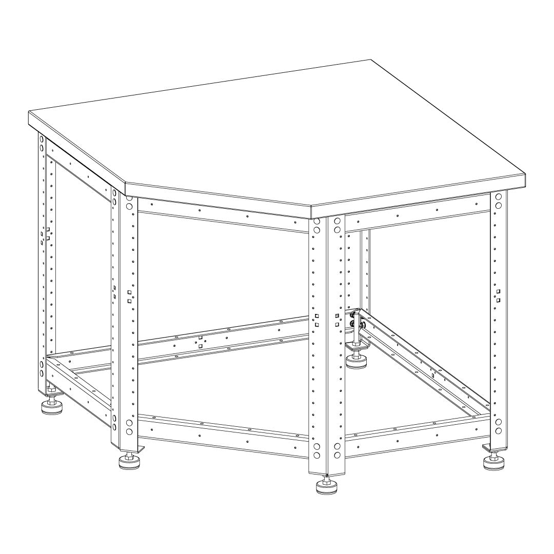 Torquata Workbench System Corner Kit with Plain Top