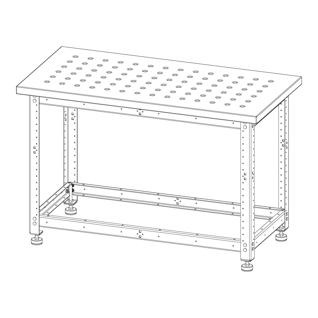 Torquata Workbench System 1200 x 600 Workbench Kit with Dog Hole Top