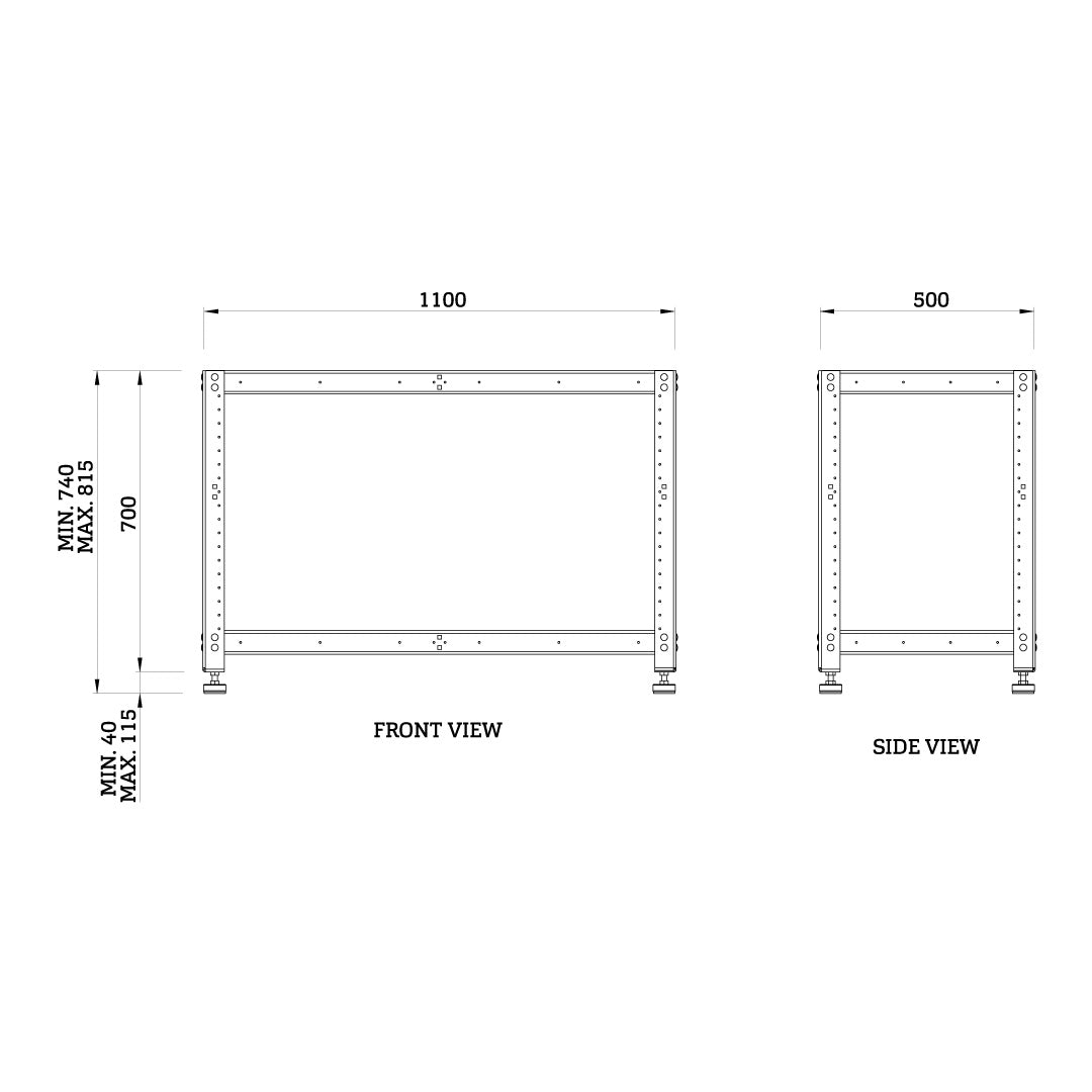 Torquata Workbench System 1100 x 500 Workbench Stand Only