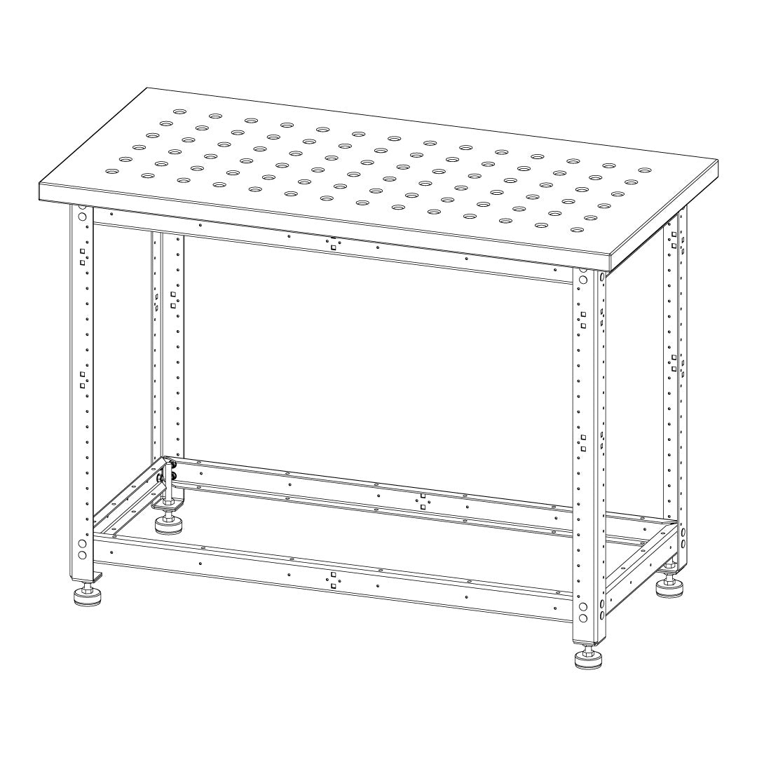 Torquata Workbench System 1200 x 600 Workbench Kit with Dog Hole Top